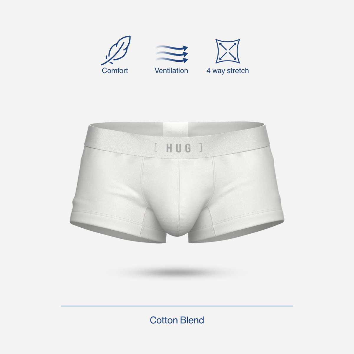 HUG Cotton Blend Trunk - Cotton Bloom White [HG0002P]-1