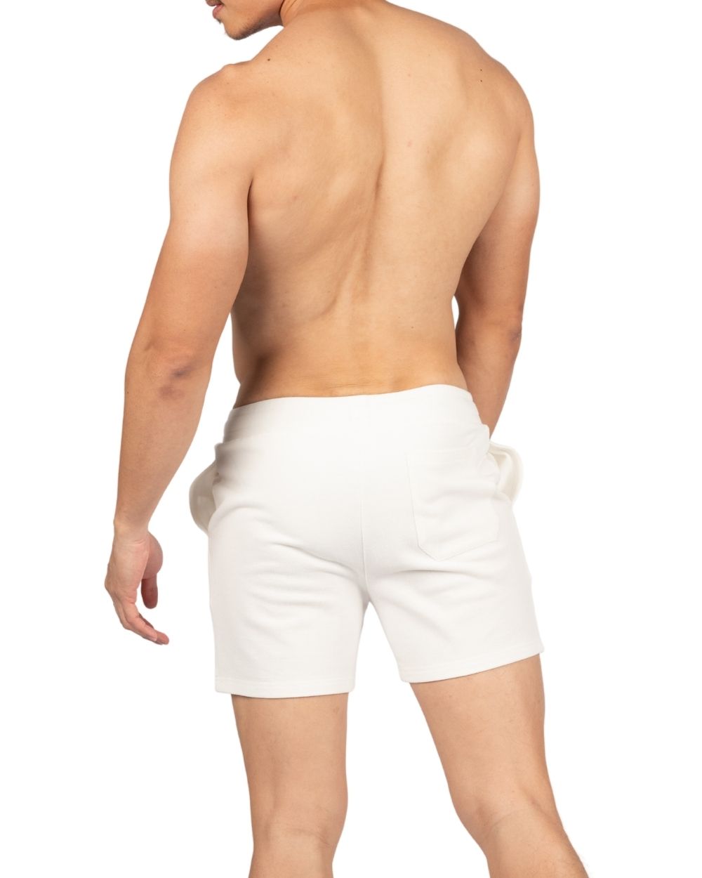 4" Inner Seam Sweat Shorts - White [4704]-thumbmail-3