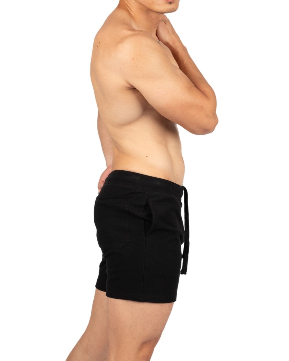 4" Inner Seam Sweat Shorts - Black [4704]-thumbmail-3