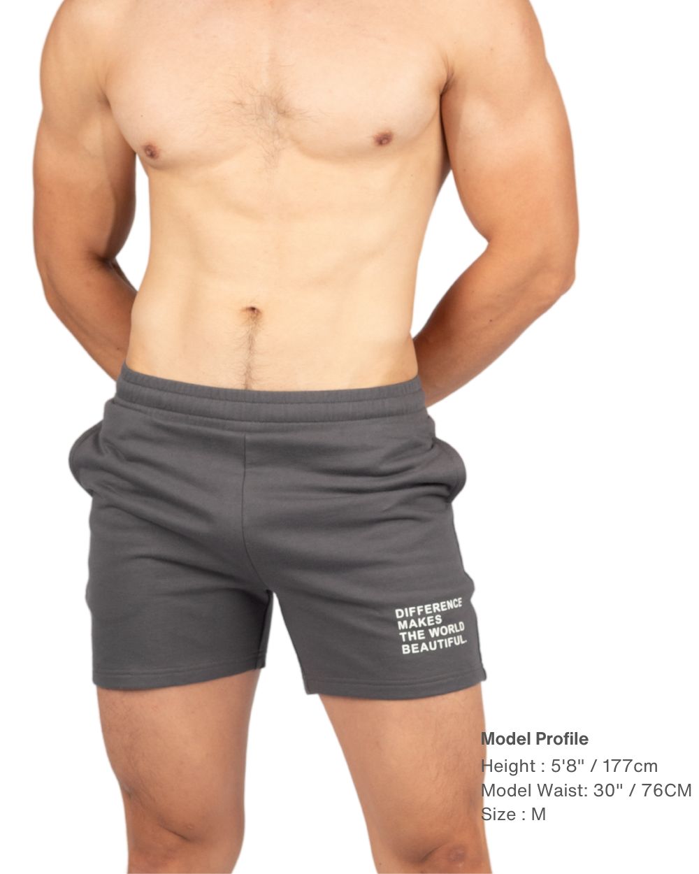 Fitted Sweat Shorts - Grey [4699]-thumbmail-1