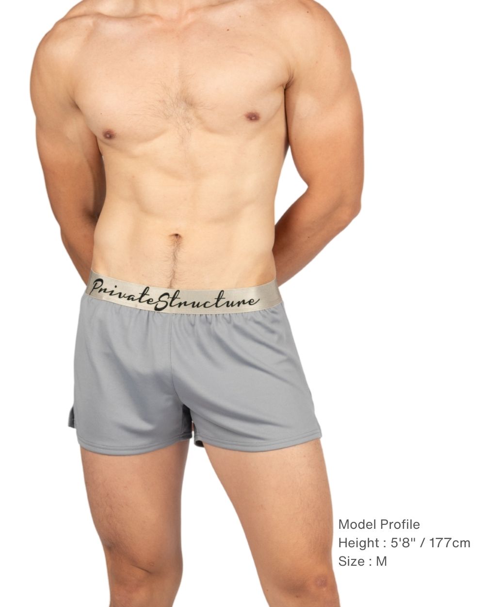 Jersey Shorts Gym and Home wear with Inner Pocket - Fog Grey [4725]-thumbmail-1