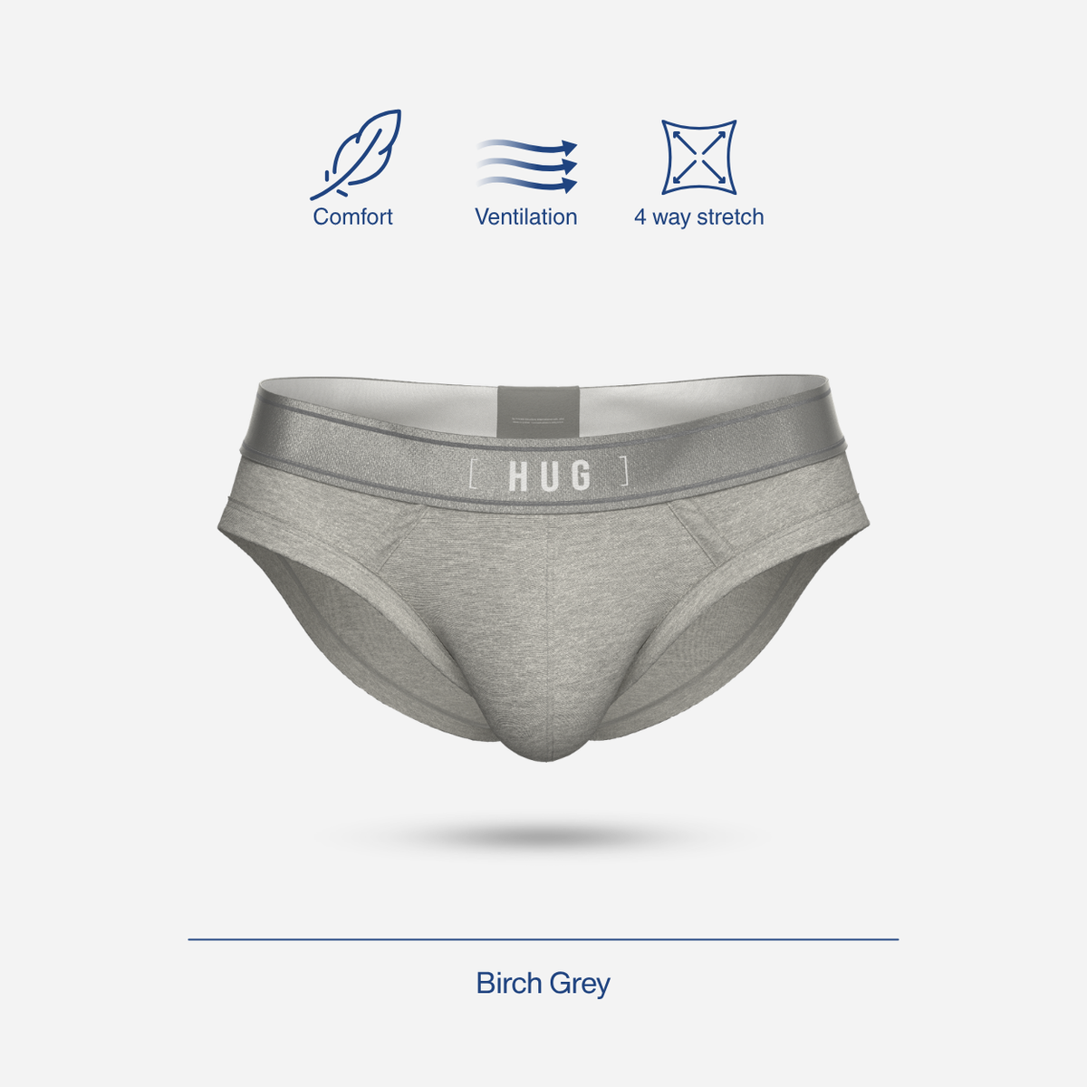 HUG Cotton Blend Brief - Brich Grey [HG0001P]-1