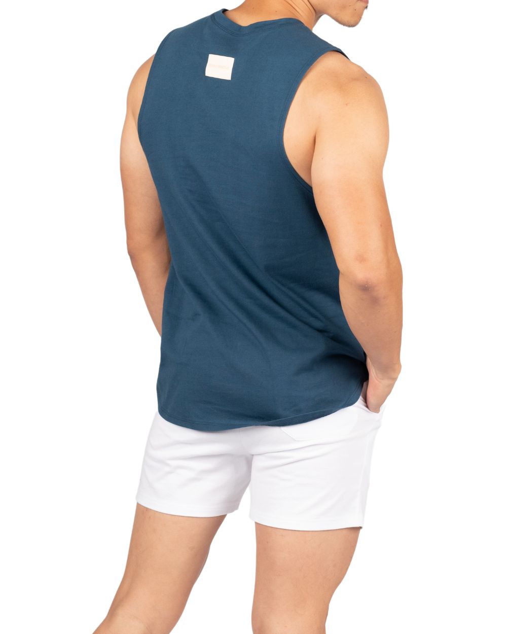 Crew Neck Easy fit Muscle Tee - Blue [4718]-thumbmail-2