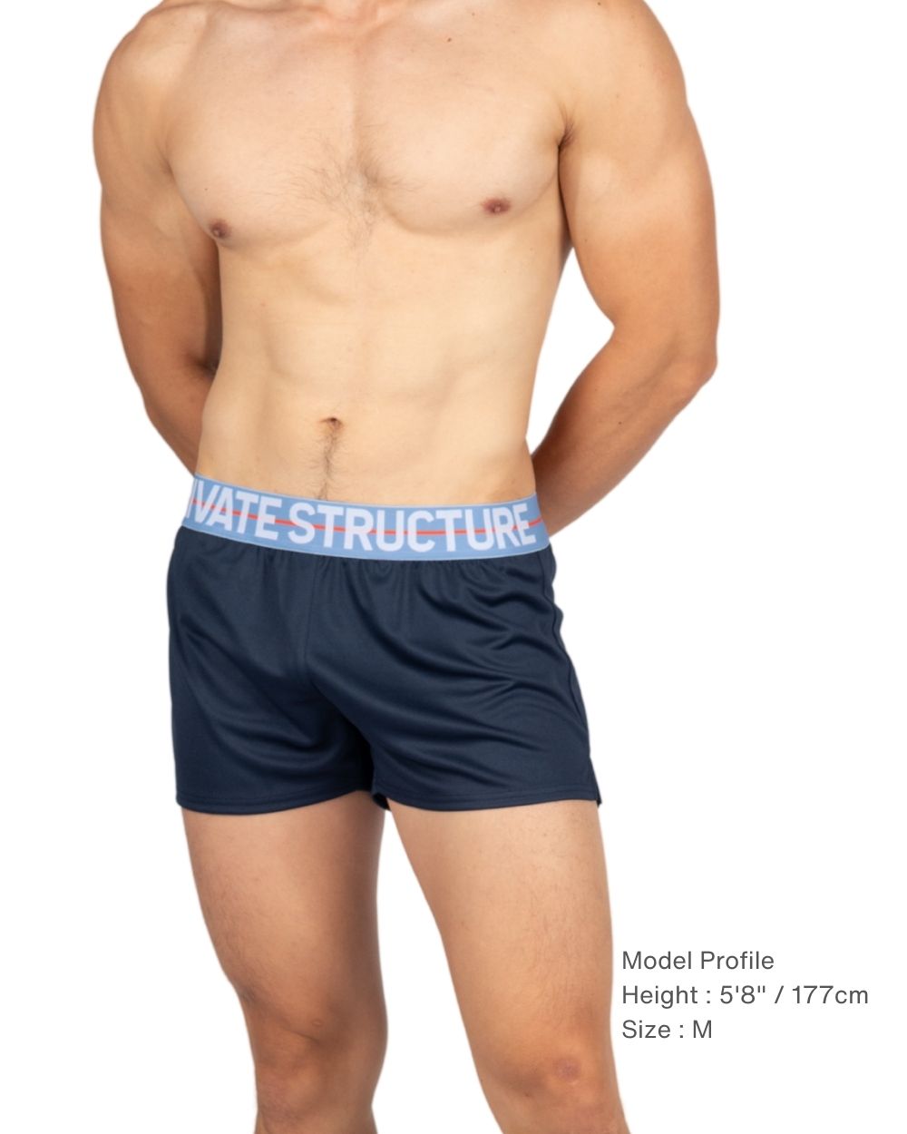 Jersey Shorts Gym and Home wear with Inner Pocket - Linen Navy [4725]-thumbmail-1