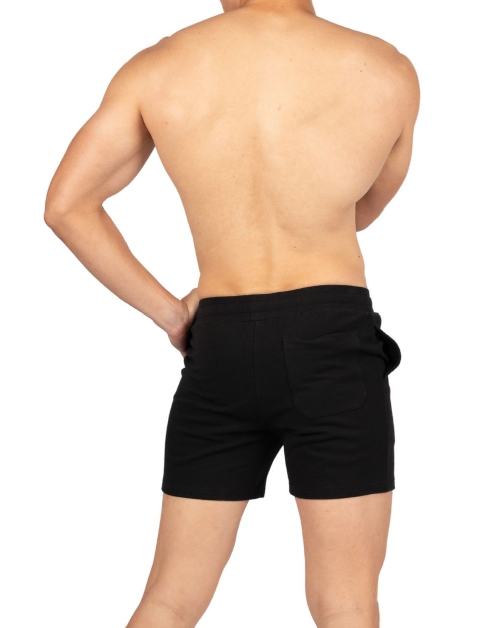 4" Inner Seam Sweat Shorts - Black [4704]-thumbmail-2