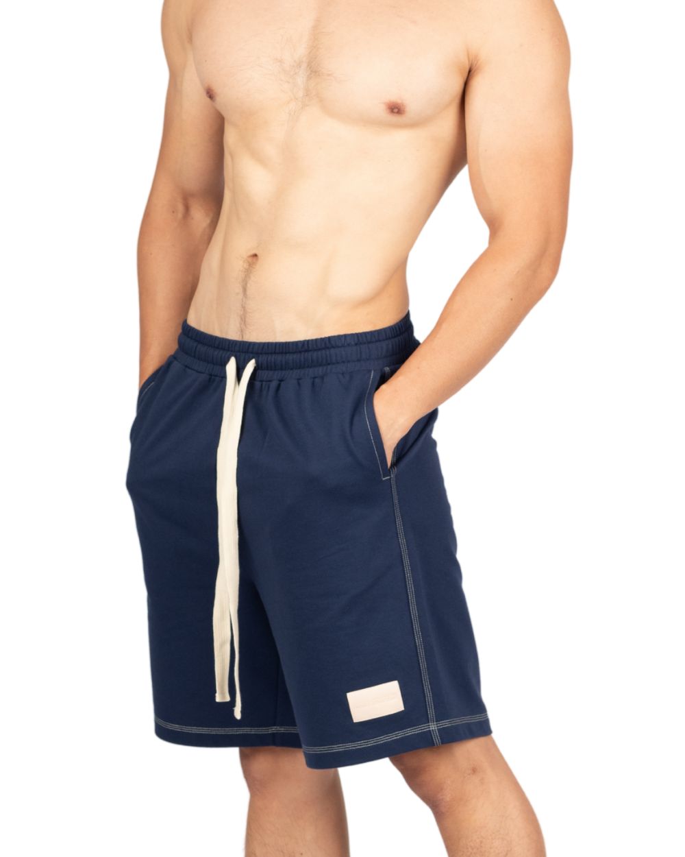 Wide Sweat Shorts - Navy [4707]-thumbmail-3