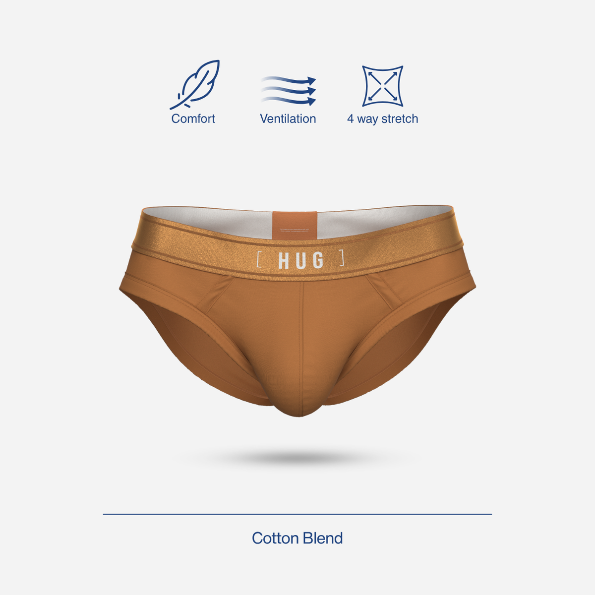 HUG Cotton Blend Brief - Caramel Brown [HG0001P]-1