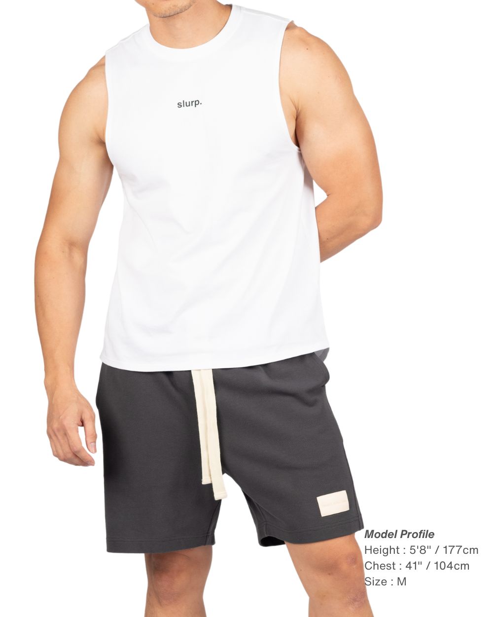 Crew Neck Easy Fit Muscles Tee - White [4717]-thumbmail-1