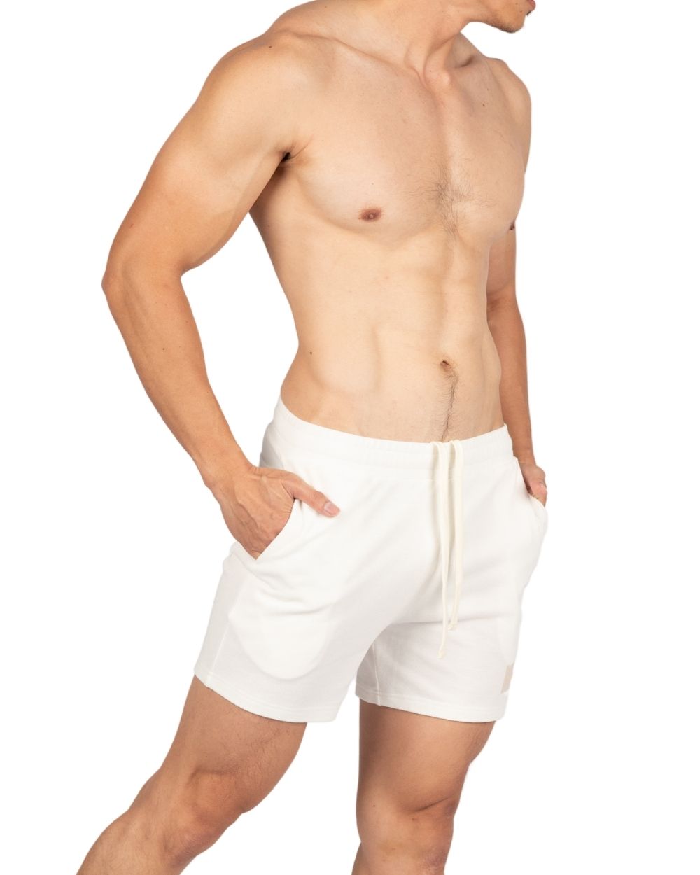 4" Inner Seam Sweat Shorts - White [4704]-thumbmail-2