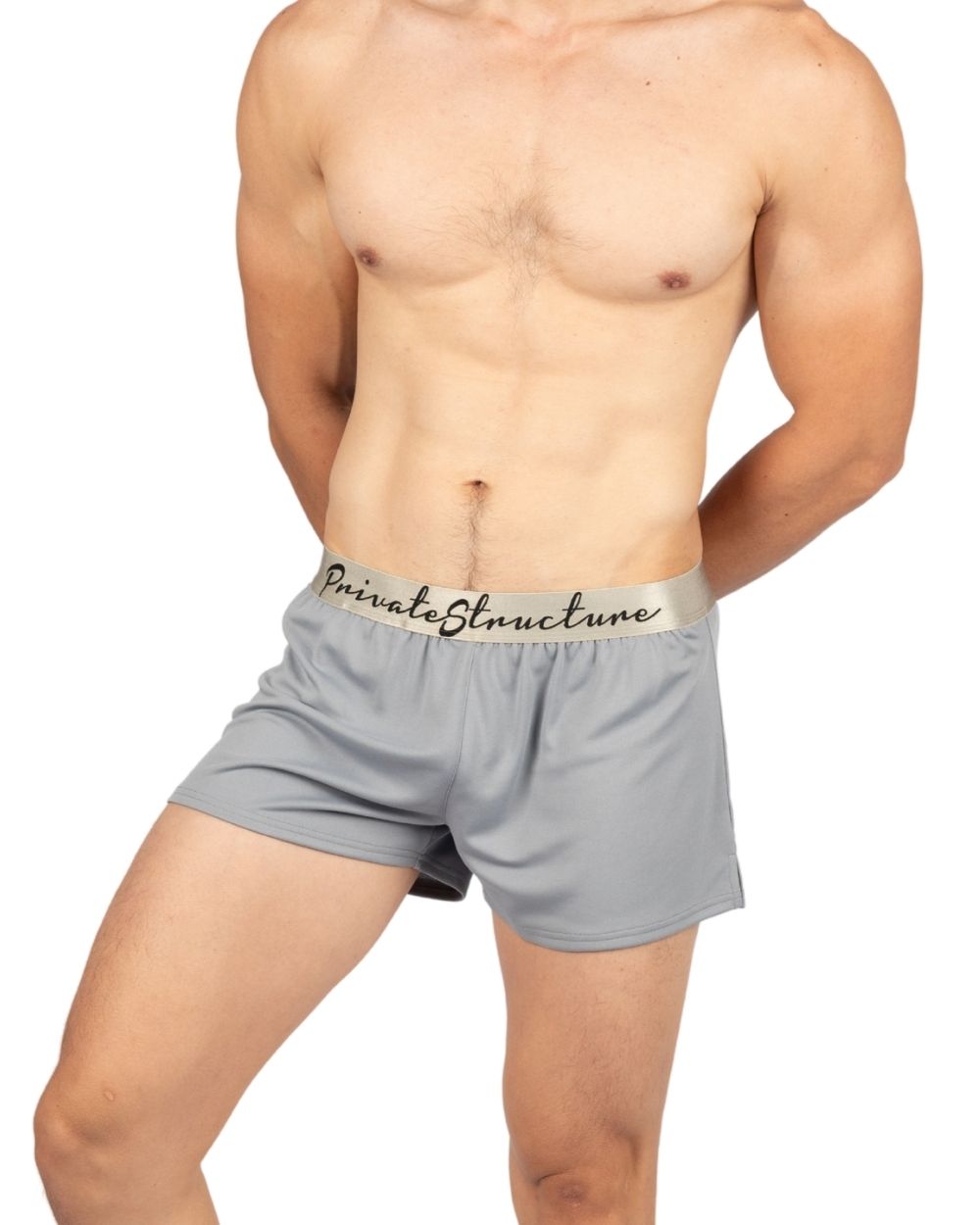 Jersey Shorts Gym and Home wear with Inner Pocket - Fog Grey [4725]-thumbmail-2