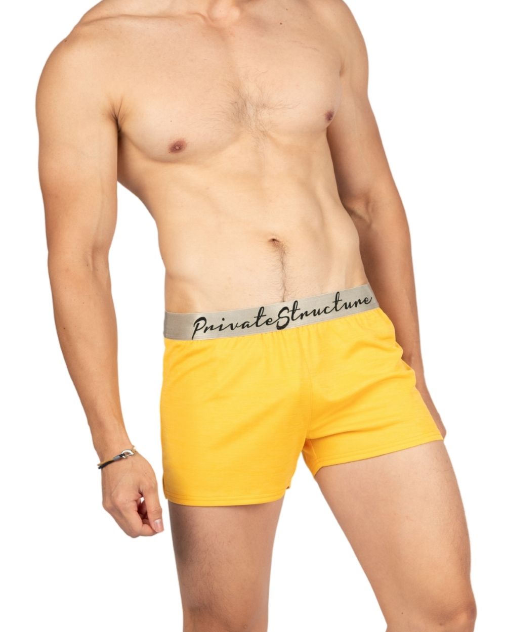 Jersey Shorts Gym and Home wear with Inner Pocket - Butter Yellow [4725]-thumbmail-3