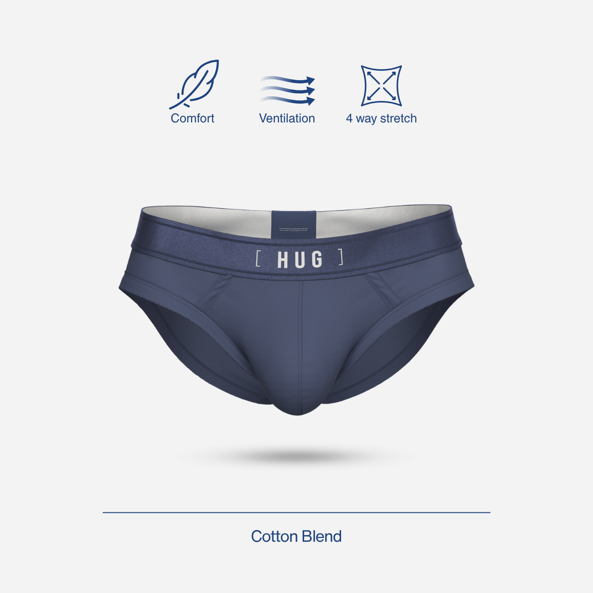 HUG Cotton Blend Brief - Indigo Blue [HG0001P]