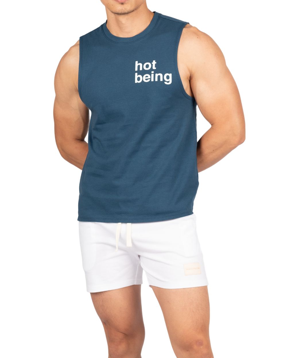 Crew Neck Easy fit Muscle Tee - Blue [4718]-thumbmail-3
