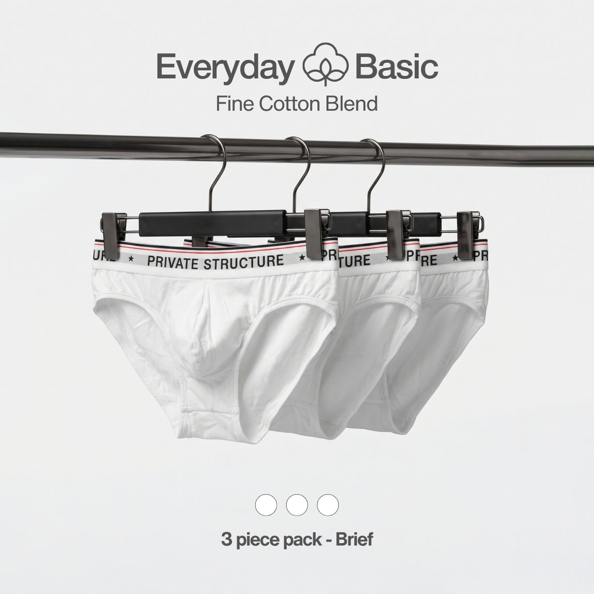 Daily Essential Cotton Blend Brief- 3pack [4630]-thumbmail-1