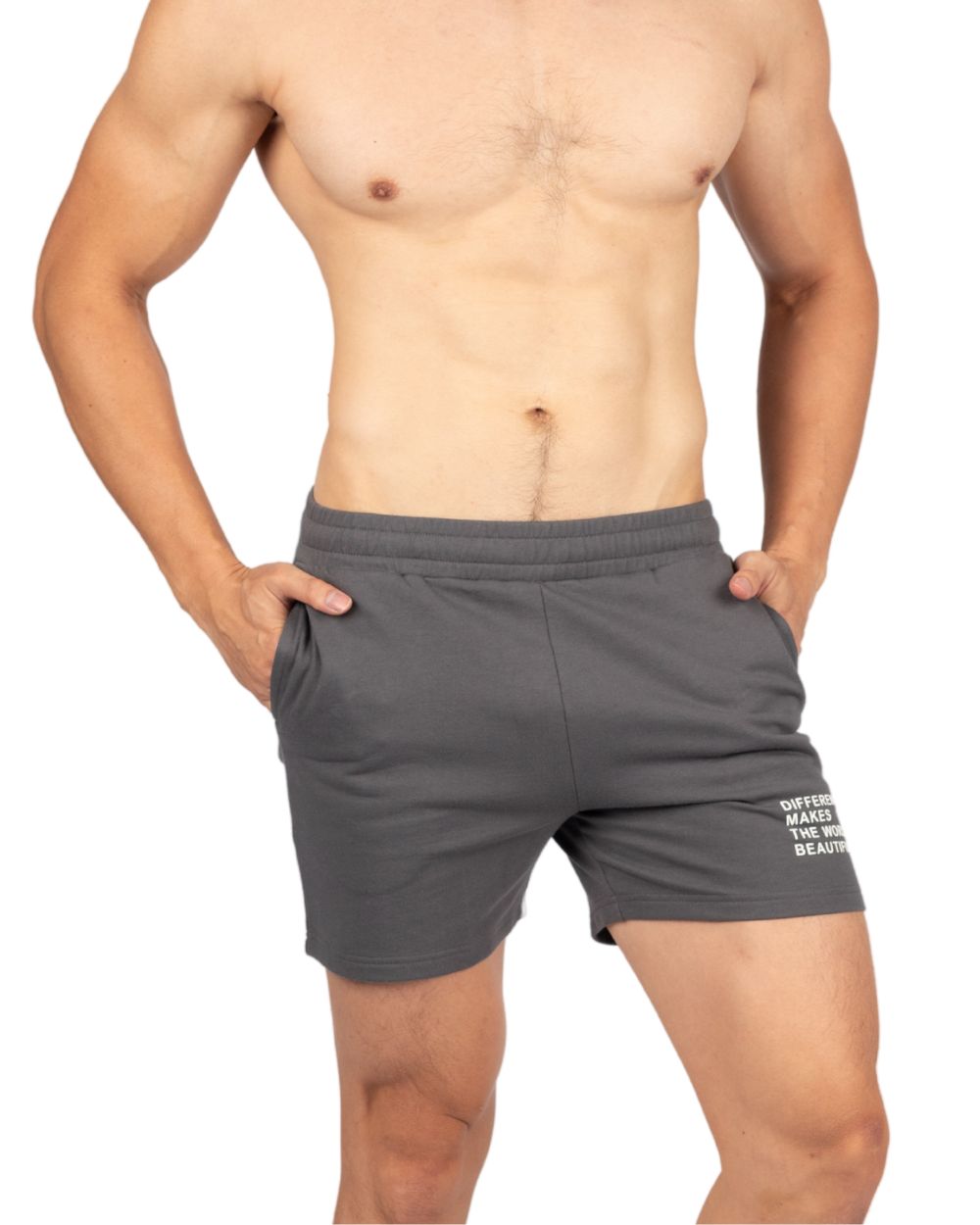 Fitted Sweat Shorts - Grey [4699]-thumbmail-2