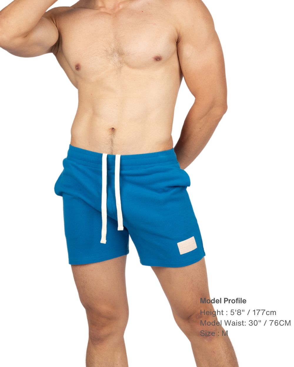 4" Inner Seam Sweat Shorts - Aquatic Blue [4704]-thumbmail-1