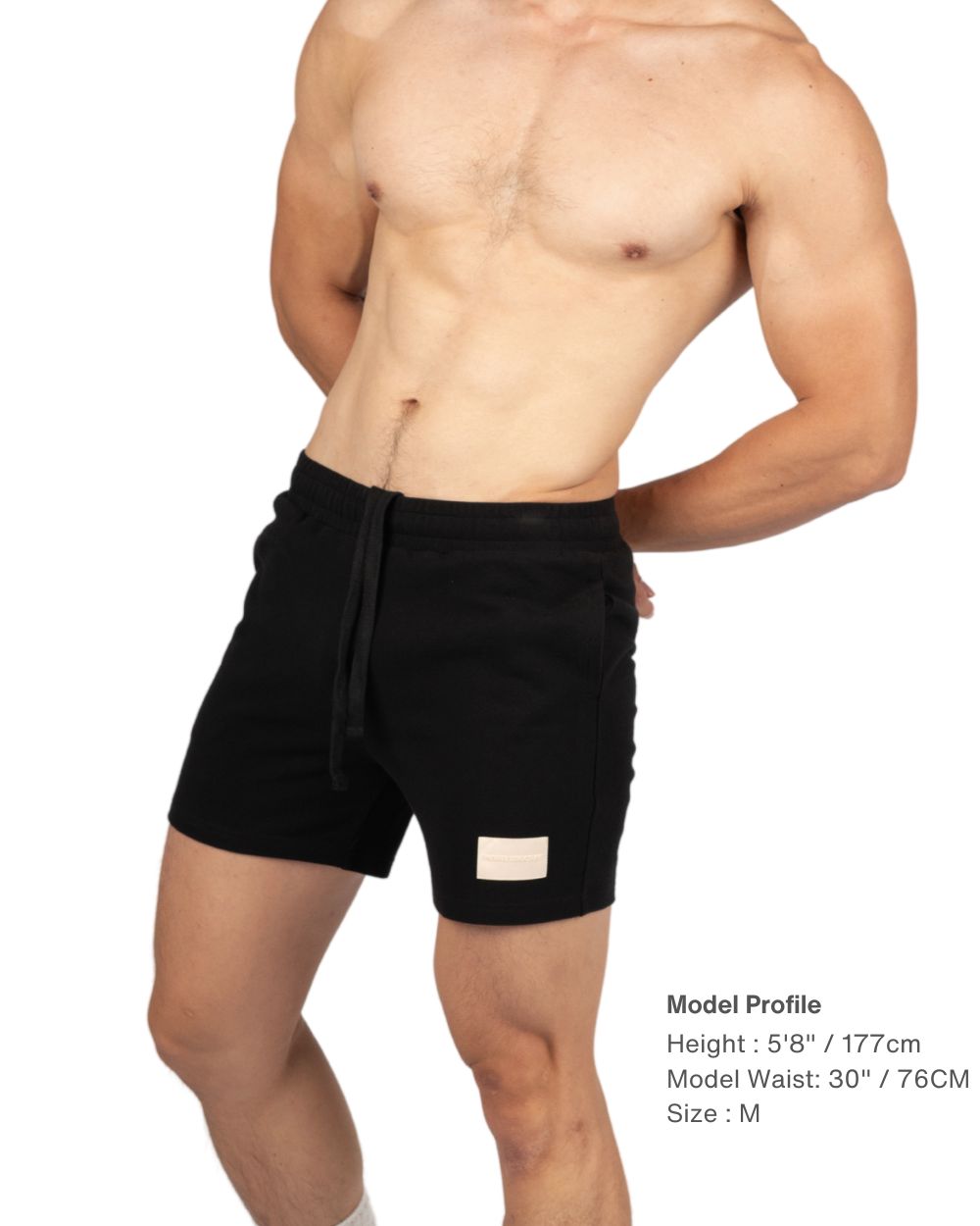 4" Inner Seam Sweat Shorts - Black [4704]-thumbmail-1