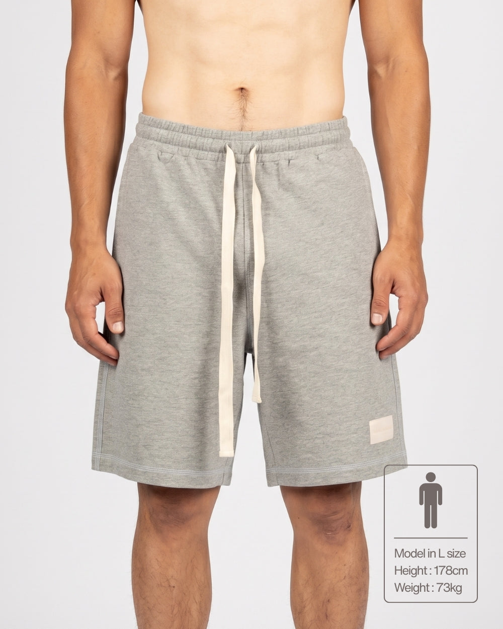 Wide Sweat Shorts - Melange Grey [4707]