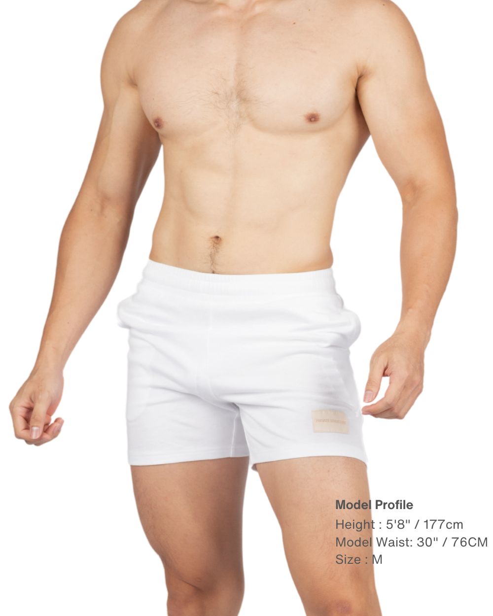 Sweat Shorts - Cotton White [4721B]-thumbmail-1