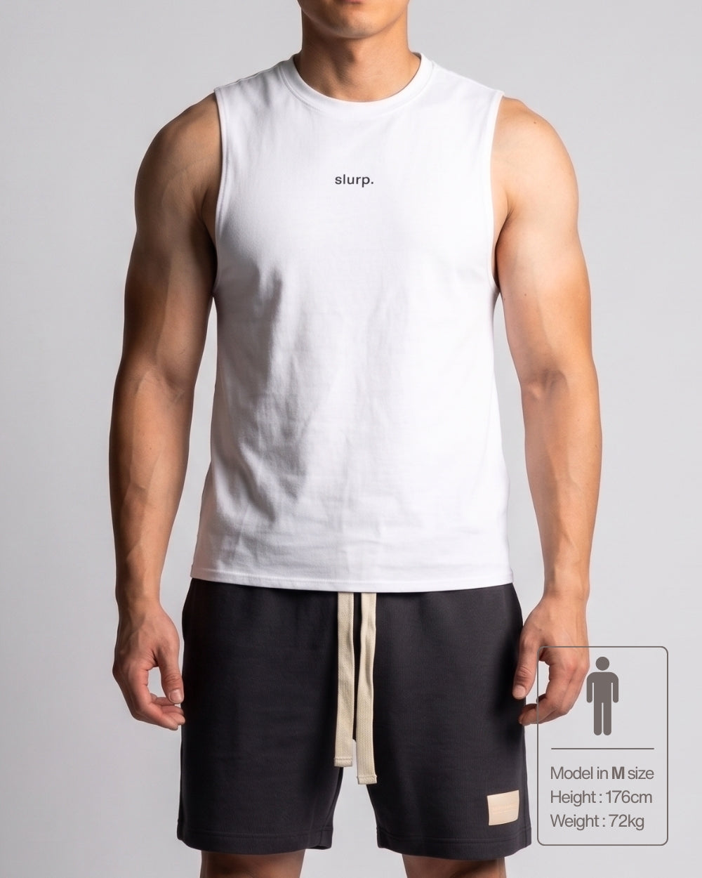 Crew Neck Easy Fit Muscles Tee - White [4717]