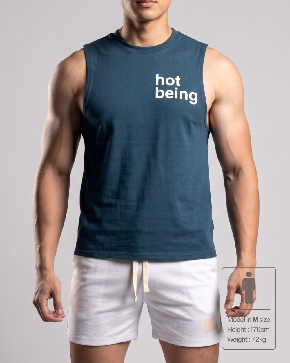 Crew Neck Easy fit Muscle Tee - Blue [4718]