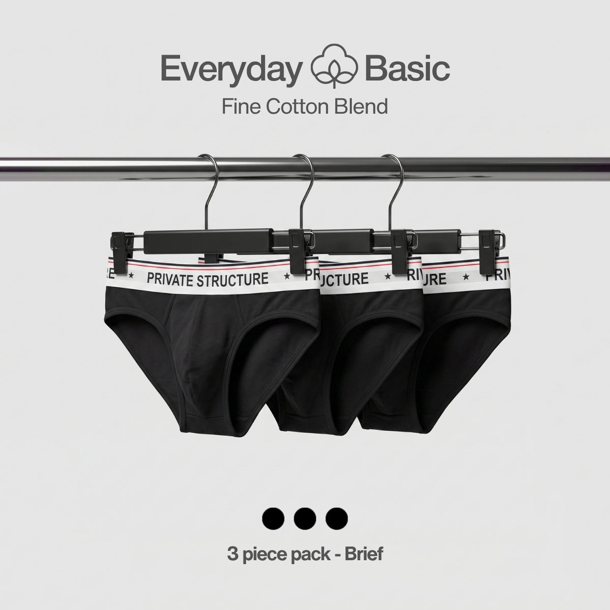 Daily Essential Cotton Blend Brief- 3pack [4630]-thumbmail-2