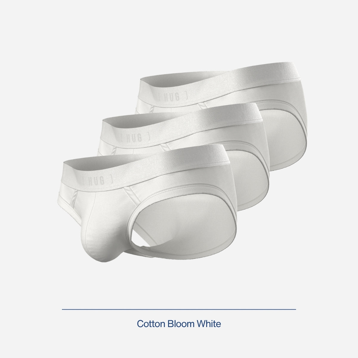 HUG Cotton Blend Brief 3pcs - Cotton Bloom White [HG0001P]-1