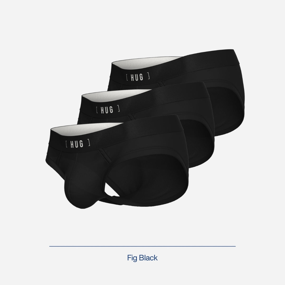 HUG Cotton Blend Brief 3pcs - Fig Black [HG0001P]-1