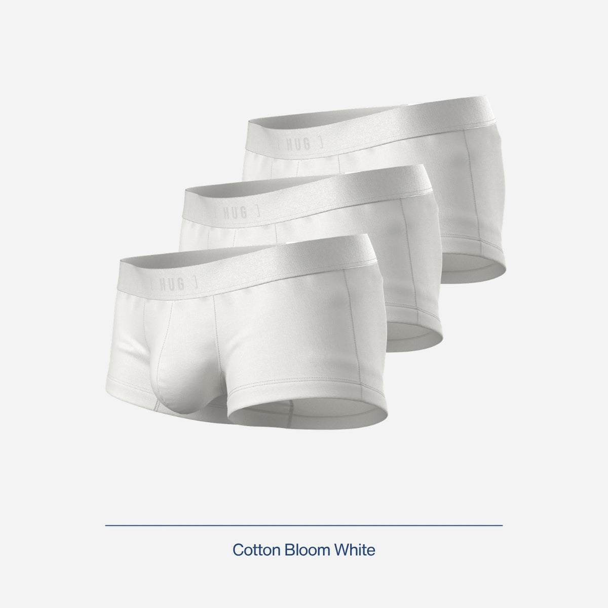 HUG Cotton Blend Trunk 3pcs - Cotton Bloom White [HG0002P]-1