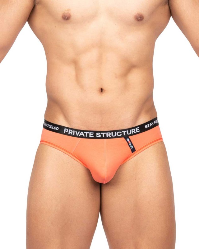 Private Structure Momentum Orange Harness Mini Brief w/ Leg Straps